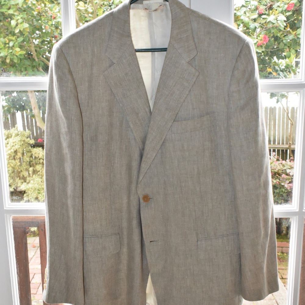 Hermes Linen Jacket, Tan, Size 44, Like New!